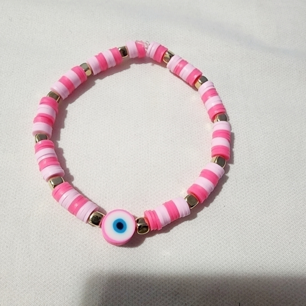 evil Eye Charm Bracelet Stretch Bracelets Set of 2pc - Picture 2 of 7